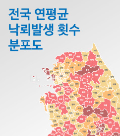 연평균 낙뢰발생 횟수 분포도